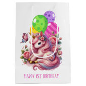 Erstgeburt niedlicher Kleinmädchen Mittlere Geschenktüte (Rückseite)