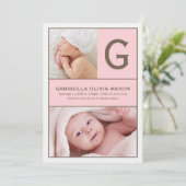 Erstgeburt | Pink Ankündigung (Stehend Vorderseite)