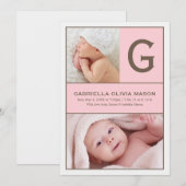 Erstgeburt | Pink Ankündigung (Vorne/Hinten)