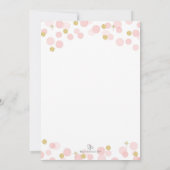 Erstgeburt Princess Pink Gold Glitzer Einladung (Rückseite)