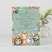 Erstgeburt Safari Animal Wild One Floral (Stehend Vorderseite)