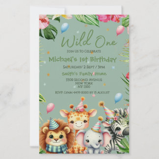 Erstgeburt Safari Animal Wild One Floral Briefpapier