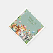 Erstgeburt Safari Animal Wild One Floral Serviette (Ecke)