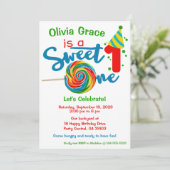 Erstgeburt Sweet One Theme Party Einladung (Stehend Vorderseite)