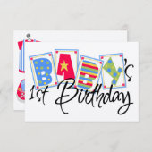 Erstgeburteneinladung für Baby Einladung (Vorne/Hinten)