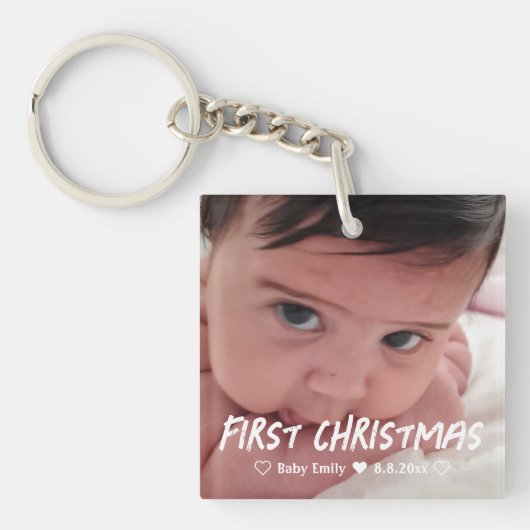 Erstgeburtenjunges Foto Schlüsselanhänger (Vorderseite)