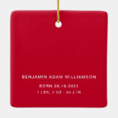 Erstgeburtenstaten und Foto Keramikornament (Rückseite)