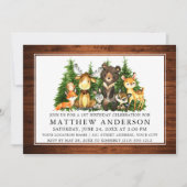 Erstgeburtenwaldfarbene Waldtiere Einladung (Vorderseite)