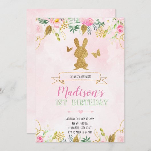 Erstgeburtseinladung Einladung (Vorne/Hinten)