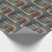 Erstgeburtsfeier des Hochlandkuhkalbs in Monogramm Geschenkpapier (Ecke)