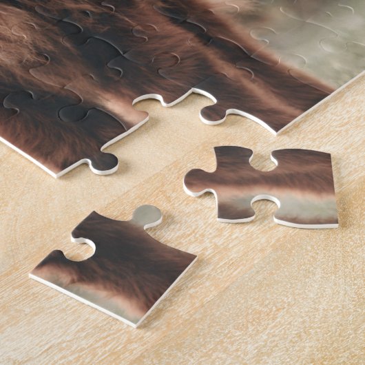 Erstgeburtsfeier des Hochlandkuhkalbs in Monogramm Puzzle (Seite)