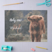 Erstgeburtsfeier des Hochlandkuhkalbs in Monogramm Seidenpapier (Basteln)