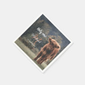 Erstgeburtsfeier des Hochlandkuhkalbs in Monogramm Serviette (Ecke)