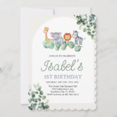 Erstgeburtsjungstag, Eukalyptus 1. Geburtstag Einladung (Vorderseite)