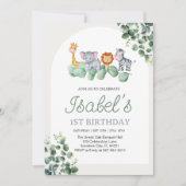 Erstgeburtsjungstag, Eukalyptus 1. Geburtstag Einladung (Vorderseite)
