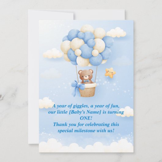 Erstgeburtskarte Einladung (Rückseite)