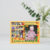 Erstgeburtstag 12 Monate Bilder Postkarte (Stehend Vorderseite)