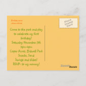 Erstgeburtstag 12 Monate Bilder Postkarte (Rückseite)