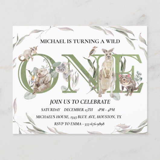 Erstgeburtstag Australische Wildtiere Flyer (Vorne)