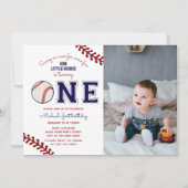 Erstgeburtstag-Baseball-Foto Einladung (Vorderseite)