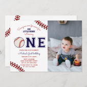 Erstgeburtstag-Baseball-Foto Einladung (Vorne/Hinten)
