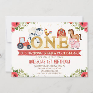 Erstgeburtstag Einladung von Rotflurtieren