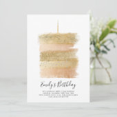 Erstgeburtstag Einladungmädchen, Funkelnd Gold 1. Einladung (Stehend Vorderseite)