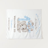 Erstgeburtstag Elefantenjunge Begrüßungsband Wandteppich (Vorderseite (Horizontal))