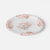 Erstgeburtstag Elephant Fall Girl Paper Plate Pappteller (Schrägansicht)