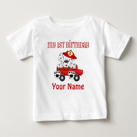 Erstgeburtstag-Feuerzug Baby T-shirt (Vorderseite)