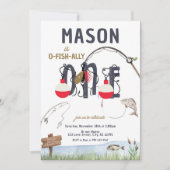 Erstgeburtstag Fisch-alleinfischen Einladung (Vorderseite)