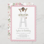 Erstgeburtstag Girl Hochtrainer Einladung (Vorne/Hinten)