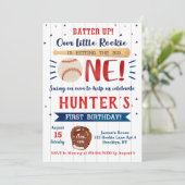 Erstgeburtstag im Baseball Einladung (Stehend Vorderseite)