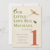 Erstgeburtstag kleine Liebe Bug Baby Einladung (Vorderseite)