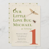 Erstgeburtstag kleine Liebe Bug Baby Einladung (Vorne/Hinten)
