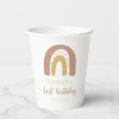 Erstgeburtstag Modern rosa Goldrenne Pappbecher (Rückseite)