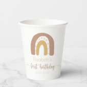 Erstgeburtstag Modern rosa Goldrenne Pappbecher (Vorderseite)