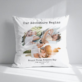 Erstgeburtstag Pinselstrich 3 FotoCollage Kissen