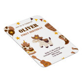 Erstgeburtstag Rodeo Junge 1. Einladungen flexibel Magnet (Rechte Seite)