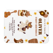 Erstgeburtstag Rodeo Junge 1. Einladungen flexibel Magnet (Horizontal)