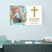 Erstgeburtstag Taufe 1. Goldballons Foto Banner (Messeveranstaltung)