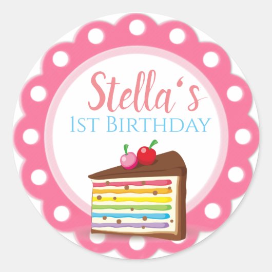 Erstgeburtstagsaufkleber Runder Aufkleber (Vorderseite)