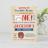 Erstgeburtstagseinladungen im Baseball Einladung (Stehend Vorderseite)