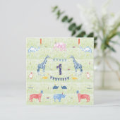 Erstgeburtstagstiereinladung zum Geburtstag Einladung (Stehend Vorderseite)