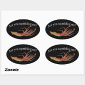 ersticken ovaler aufkleber (Blatt)