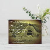 Erstickte Rustikale Brauerei Hochzeitseinladungen Einladung (Stehend Vorderseite)