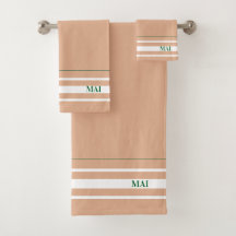 Erstinitialen minimalistisches Erdtön Weiß gestrei