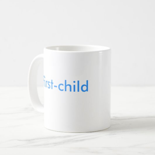 : Erstkind (es ist ein Junge!) Kaffeetasse (Vorderseite Links)
