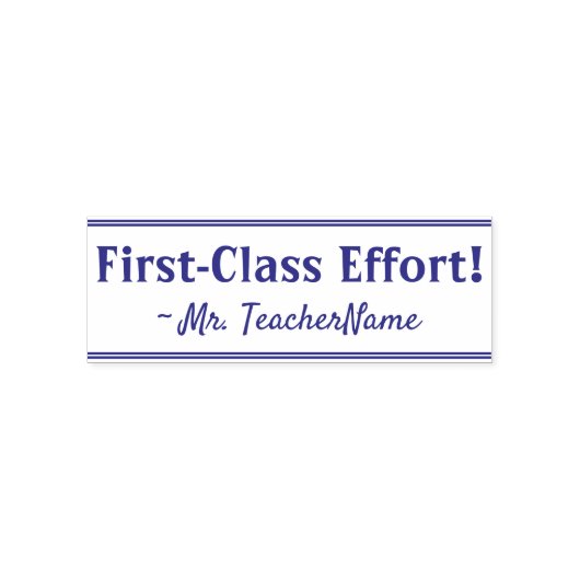 "Erstklassige Anstrengungen!" Tutor-Feedback-Rubbe Permastempel (Design)