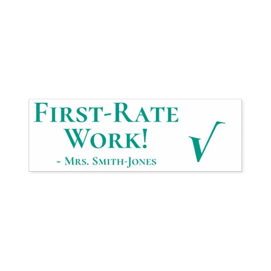 "Erstklassige Arbeit!" + Name des Instruktors Gumm Permastempel (Design)